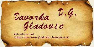 Davorka Gladović vizit kartica